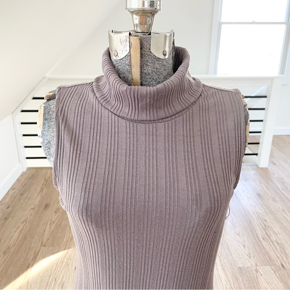 NWT XS M XL XXL NINE WEST shark gray bodycon stretch sleeveless turtleneck dress - Picture 5 of 9
